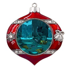 Waterfalls Wallpaper Adventure Time Metal Snowflake And Bell Red Ornament by Sarkoni