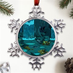 Waterfalls Wallpaper Adventure Time Metal Large Snowflake Ornament by Sarkoni