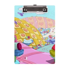 Pillows And Vegetable Field Illustration Adventure Time Cartoon A5 Acrylic Clipboard by Sarkoni