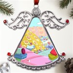 Pillows And Vegetable Field Illustration Adventure Time Cartoon Metal Angel with Crystal Ornament Front