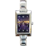 Bed Of Purple Petaled Flowers Photography Landscape Nature Rectangle Italian Charm Watch Front