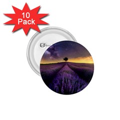 Bed Of Purple Petaled Flowers Photography Landscape Nature 1 75  Buttons (10 Pack) by Sarkoni