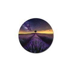 Bed Of Purple Petaled Flowers Photography Landscape Nature Golf Ball Marker by Sarkoni