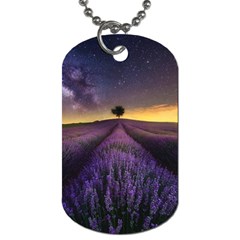 Bed Of Purple Petaled Flowers Photography Landscape Nature Dog Tag (two Sides) by Sarkoni