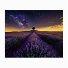 Bed Of Purple Petaled Flowers Photography Landscape Nature Small Glasses Cloth by Sarkoni