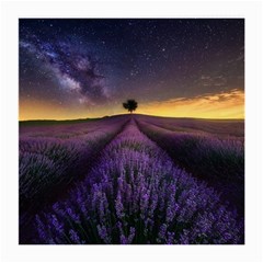 Bed Of Purple Petaled Flowers Photography Landscape Nature Medium Glasses Cloth by Sarkoni