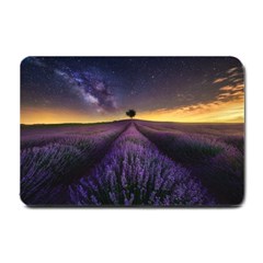 Bed Of Purple Petaled Flowers Photography Landscape Nature Small Doormat by Sarkoni