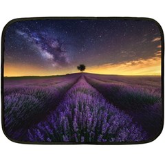 Bed Of Purple Petaled Flowers Photography Landscape Nature Fleece Blanket (mini) by Sarkoni