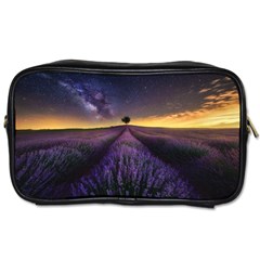 Bed Of Purple Petaled Flowers Photography Landscape Nature Toiletries Bag (one Side) by Sarkoni