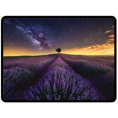 Bed Of Purple Petaled Flowers Photography Landscape Nature Fleece Blanket (large) by Sarkoni