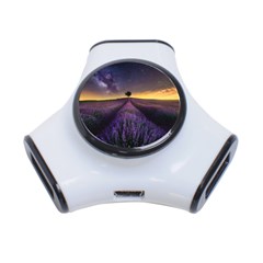 Bed Of Purple Petaled Flowers Photography Landscape Nature 3-port Usb Hub by Sarkoni