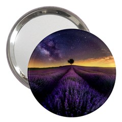 Bed Of Purple Petaled Flowers Photography Landscape Nature 3  Handbag Mirrors by Sarkoni