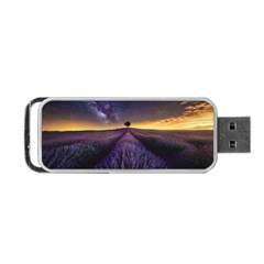 Bed Of Purple Petaled Flowers Photography Landscape Nature Portable Usb Flash (one Side) by Sarkoni