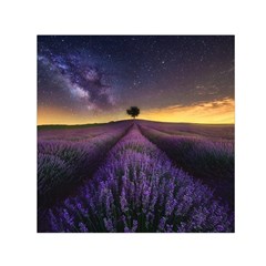 Bed Of Purple Petaled Flowers Photography Landscape Nature Square Satin Scarf (30  X 30 ) by Sarkoni