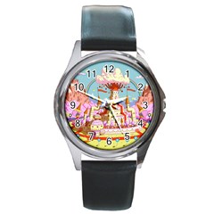 Adventure Time Multi Colored Celebration Nature Round Metal Watch by Sarkoni