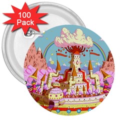 Adventure Time Multi Colored Celebration Nature 3  Buttons (100 Pack)  by Sarkoni