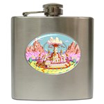 Adventure Time Multi Colored Celebration Nature Hip Flask (6 oz) Front