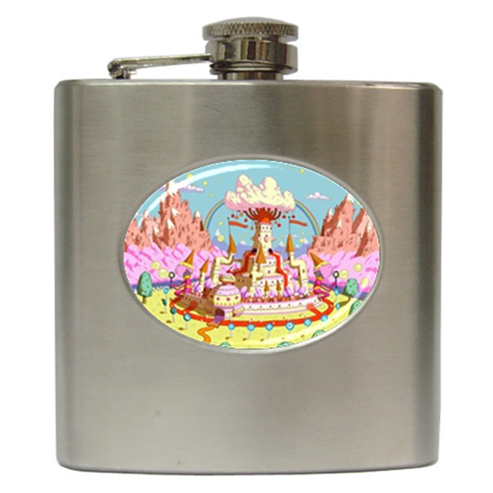 Adventure Time Multi Colored Celebration Nature Hip Flask (6 oz)