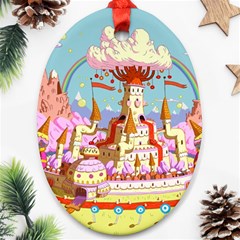 Adventure Time Multi Colored Celebration Nature Oval Ornament (two Sides) by Sarkoni