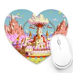 Adventure Time Multi Colored Celebration Nature Heart Mousepad Front