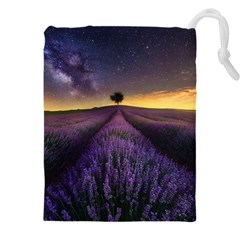 Bed Of Purple Petaled Flowers Photography Landscape Nature Drawstring Pouch (5xl) by Sarkoni