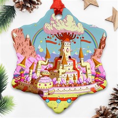 Adventure Time Multi Colored Celebration Nature Snowflake Ornament (two Sides) by Sarkoni