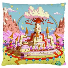 Adventure Time Multi Colored Celebration Nature Large Cushion Case (one Side) by Sarkoni