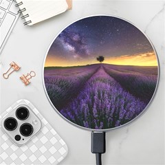 Bed Of Purple Petaled Flowers Photography Landscape Nature Wireless Fast Charger(white) by Sarkoni