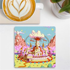 Adventure Time Multi Colored Celebration Nature Uv Print Square Tile Coaster  by Sarkoni