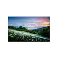 Field Of White Petaled Flowers Nature Landscape Sticker (rectangular) by Sarkoni