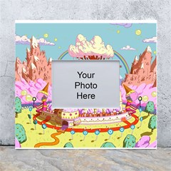 Adventure Time Multi Colored Celebration Nature White Wall Photo Frame 5  X 7  by Sarkoni