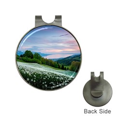 Field Of White Petaled Flowers Nature Landscape Hat Clips With Golf Markers by Sarkoni