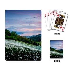 Field Of White Petaled Flowers Nature Landscape Playing Cards Single Design (rectangle) by Sarkoni