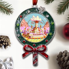 Adventure Time Multi Colored Celebration Nature Metal X mas Lollipop With Crystal Ornament by Sarkoni