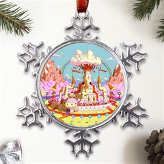 Adventure Time Multi Colored Celebration Nature Metal Large Snowflake Ornament by Sarkoni