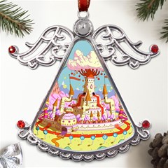 Adventure Time Multi Colored Celebration Nature Metal Angel With Crystal Ornament by Sarkoni