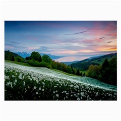 Field Of White Petaled Flowers Nature Landscape Large Glasses Cloth (2 Sides) by Sarkoni