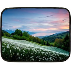 Field Of White Petaled Flowers Nature Landscape Fleece Blanket (mini) by Sarkoni