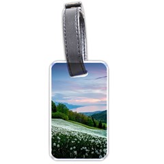 Field Of White Petaled Flowers Nature Landscape Luggage Tag (one Side) by Sarkoni