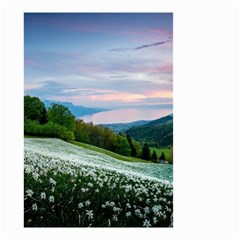 Field Of White Petaled Flowers Nature Landscape Small Garden Flag (two Sides) by Sarkoni