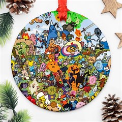 Cartoon Characters Tv Show  Adventure Time Multi Colored Ornament (round) by Sarkoni