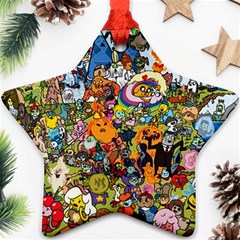 Cartoon Characters Tv Show  Adventure Time Multi Colored Ornament (star) by Sarkoni