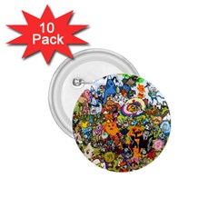 Cartoon Characters Tv Show  Adventure Time Multi Colored 1 75  Buttons (10 Pack) by Sarkoni