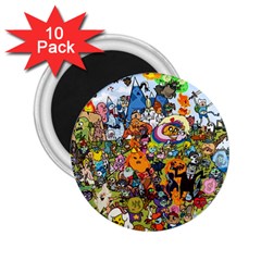 Cartoon Characters Tv Show  Adventure Time Multi Colored 2 25  Magnets (10 Pack)  by Sarkoni