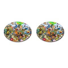 Cartoon Characters Tv Show  Adventure Time Multi Colored Cufflinks (oval) by Sarkoni