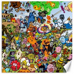 Cartoon Characters Tv Show  Adventure Time Multi Colored Canvas 20  X 20  by Sarkoni