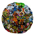 Cartoon Characters Tv Show  Adventure Time Multi Colored Large 18  Premium Round Cushions Front