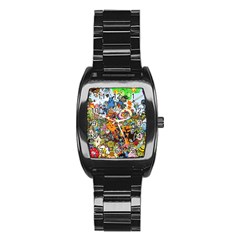 Cartoon Characters Tv Show  Adventure Time Multi Colored Stainless Steel Barrel Watch by Sarkoni