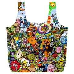 Cartoon Characters Tv Show  Adventure Time Multi Colored Full Print Recycle Bag (xl) by Sarkoni