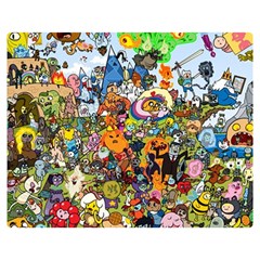 Cartoon Characters Tv Show  Adventure Time Multi Colored Two Sides Premium Plush Fleece Blanket (medium) by Sarkoni